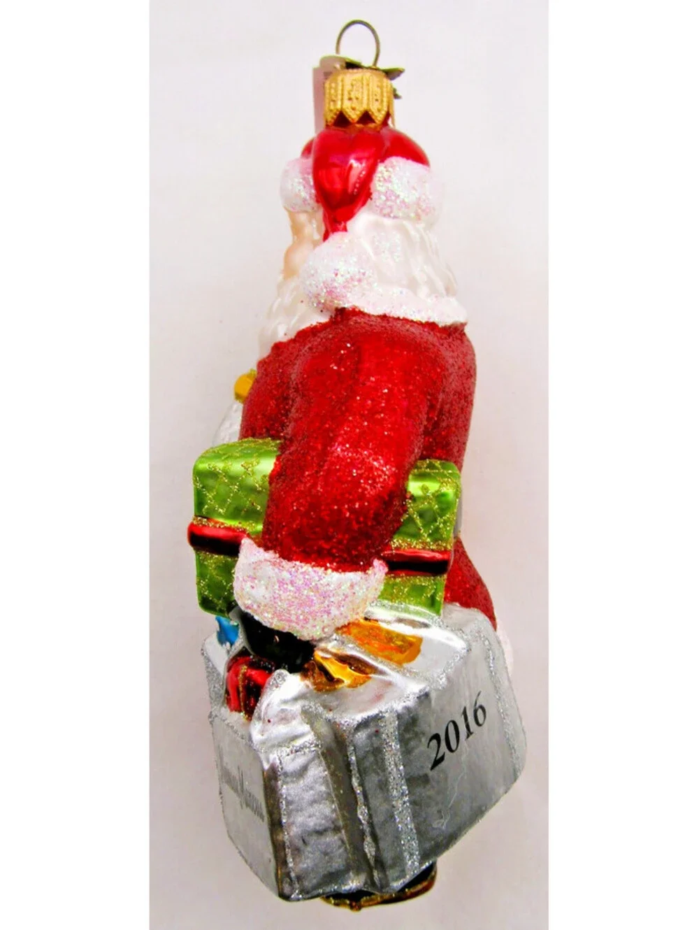 Neiman Marcus 2016 Santa Claus European-Style Glass Ornament with Tag and Box